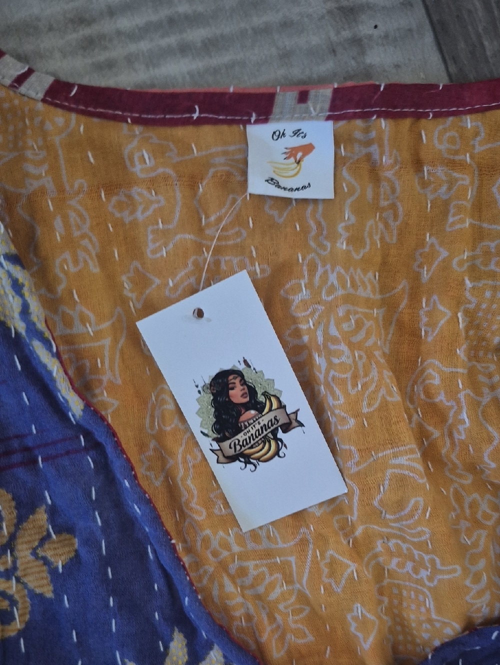 Custom High Quality Kantha Bohemian Patchwork Wide-Leg Jumpsuit Adjustable NWT - Picture 6 of 11